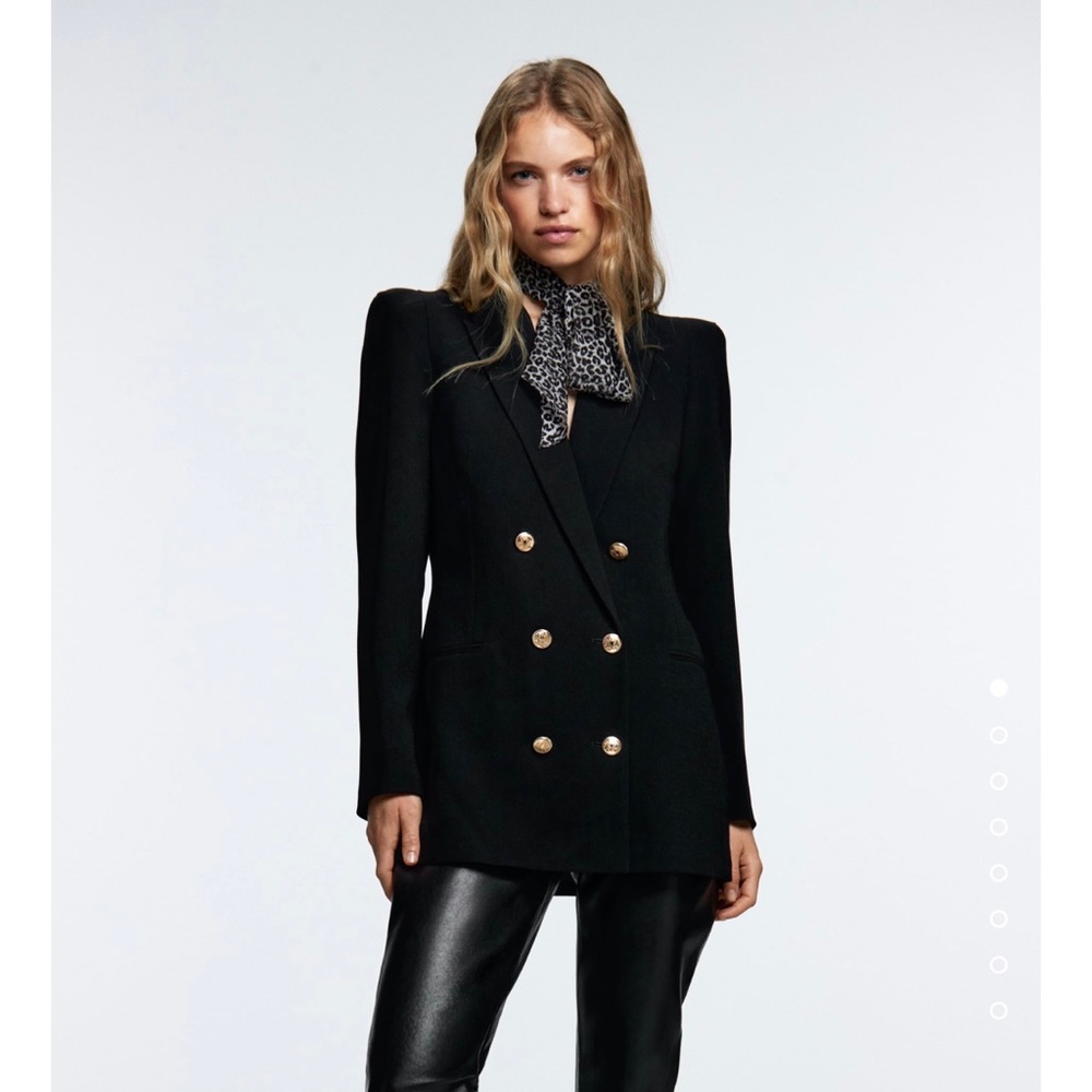 ZARA Shoulder Pad Double Breasted Blazer
